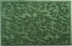 Green Leaves Outdoor Indoor Entrance Doormats, Absorbent Durable Heavy Duty Welcome Front Door Mat,Thick Natural Rubber Back,Easy Clean Entryway Mat 23x35 Inch, Low Profile