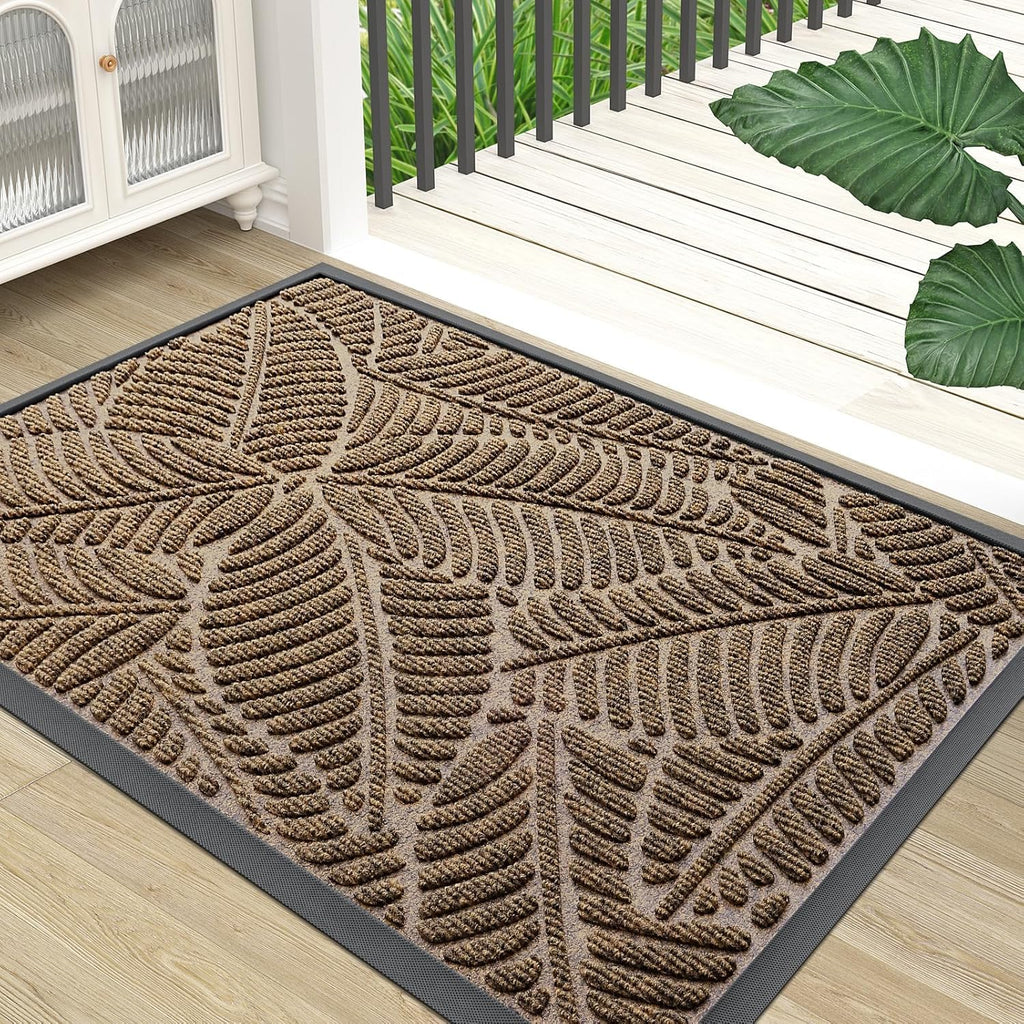 Colorxy Waterproof Front Doormat, Sturdy Natural Rubber Door Mat, 59x23
