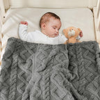 Sherpa Fleece Baby Blanket, Ultra Soft Fluffy Premium Baby Blankets for Boys Girls, Cozy Infant Toddler Newborn Receiving Blankets for Crib Stroller 30”×40” (Grey)