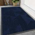 Smiry Front Door Mat Outside Entrance, Low Profile Rubber Doormat, 47x32