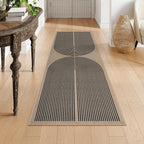 Lahome Modern Rainbow Easy Jute Outdoor Runner Rug, 2x6 Runners for Hallways Washable Laundry Room Rug, Farmhouse Non Slip Indoor Outdoor Carpet for Kitchen Floor Entryway