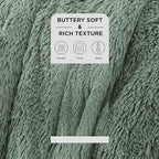 Bedsure GentleSoft Fluffy Sage Green King Size Blanket for Bed, Thick Soft Sherpa Faux Fur Fleece Bedding Fuzzy Plush Winter Warm Heavy Big Large King Blanket, Cozy Green Gifts for Men Women, 108x90