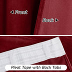 RYB HOME Red Velvet Curtains 84 inches - Darkening Curtains for Bedroom, Thermal Insulated Window Drapes for Living Room Dinning Room Theater, Width 52 x Length 84 inch, Red, 2 Panels