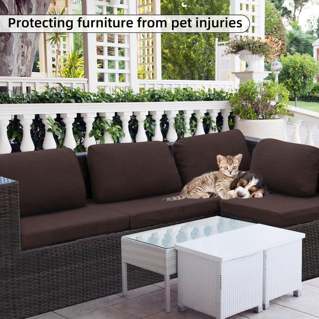 SUKAIKEQA 8PCS Patio Cushion Covers.Patio Furniture Couch SeatSlipcovers