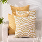HPUK Throw Pillow Covers 20x20, 4 Pack, Ochre Textured Couch Pillow Covers
