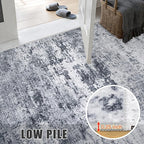 FXRHLP 2.6x8 Washable Runner Rug：Modern Abstract Kitchen Soft Carpet Grey