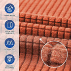 KEKUOU Stretch Oversized Couch Covers for Sofa Slipcover,Pureed Pumpkin