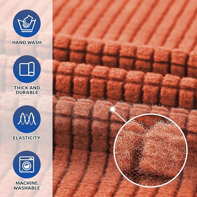 KEKUOU Stretch Oversized Couch Covers for Sofa Slipcover,Pureed Pumpkin