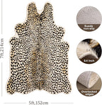 Cheetah Print Rug, Leopard Rug 4.4x5.8 Feet Faux Animal Print Skin Cheetah Area Rug for Bedroom Living Room Animal Fur Hide Rustic Antelope Multicolor