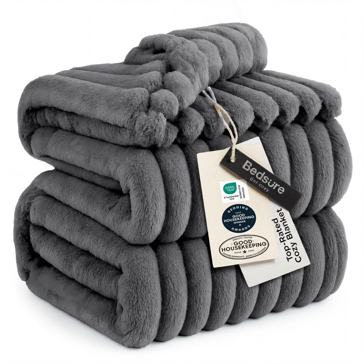 Bedsure Soft King Size Blankets for Bed Beige 108"x90"