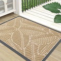 Colorxy Waterproof Doormat, Sturdy Natural Rubber Front Indoor Mat, Non Slip Low Profile Indoor Outdoor Door Mats, Stain and Fade Resistant Floor Mat, Easy Clean Patio Entrance Mat, 59''x23'', Beige