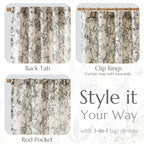 jinchan Black Floral Linen Curtains 108 Inch Farmhouse Rod Pocket 2 Panels