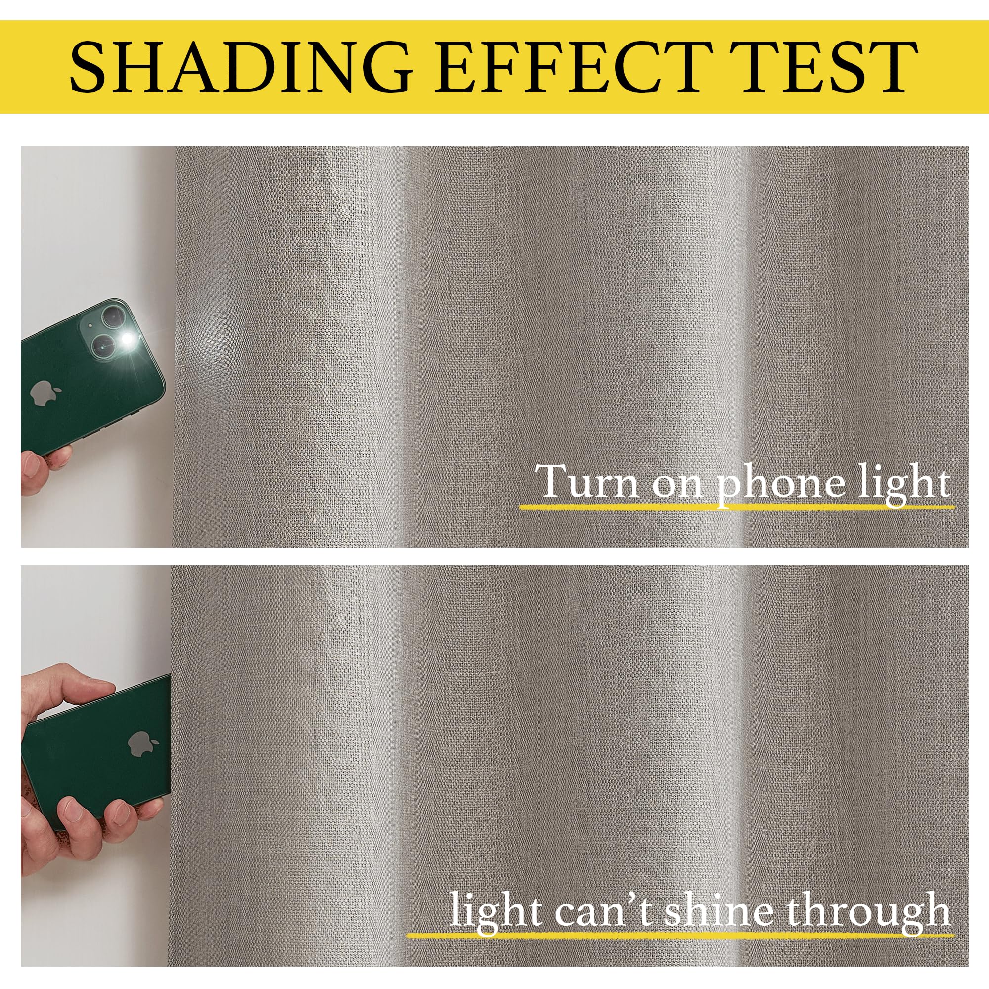 NICETOWN Linen Curtain Valances for Living Room 30 inch Length 2 Panels, Grommet Top Light Blocking Room Darkening Curtains Thermal Insulated Window Tiers for Barhtoom Window, Angora, W50 x L30