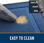 OLANLY Front Door Mat Indoor Outdoor Entrance, Waterproof All-Season, All-Weather Doormat, Sturdy Natural Rubber, Low Profile, Easy Clean Patio Porch Entryway Mat, 29.5x17, Navy Blue