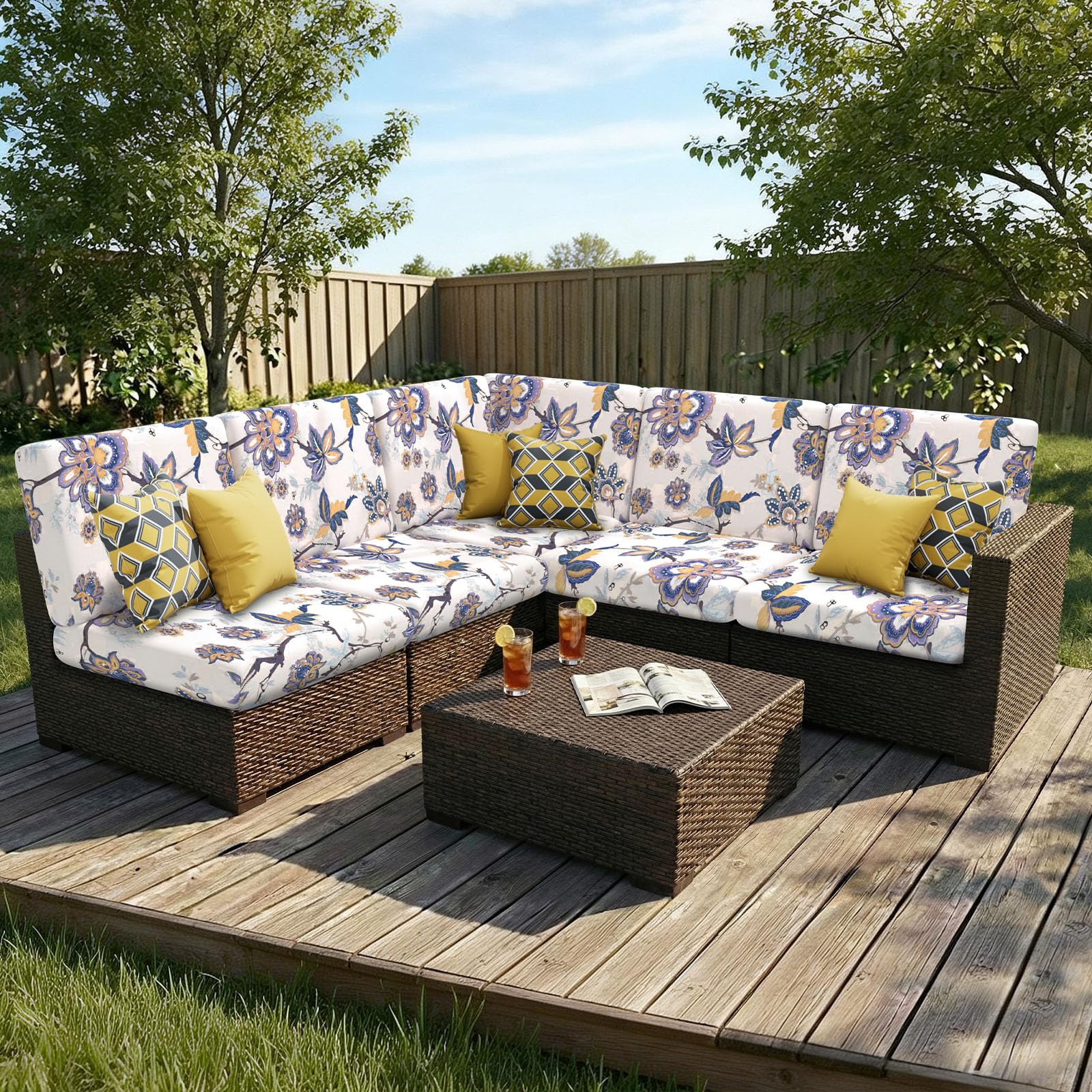 Smiry Printed Couch Cushion Covers, Stretch Couch Covers for Sofa