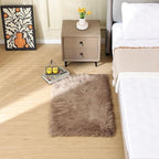 ORINOVA Beige Faux Sheepskin Fluffy Fur 2x3 Area Rugs for Bedroom Washable Shaggy Carpet Rug for Living Room Nursery Furry Rug Home Décor