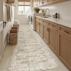 Soalmost Hallway Runner Rug 2'6" x 12' Washable Long Kitchen Rugs Brown
