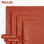 MIULEE Pack of 4 Decorative Burnt Orange Throw Pillow Covers Linen Waterproof Pillow Covers Outdoor Farmhouse Cushion Cases for Patio Garden Tent Balcony Couch Sofa 16x16 inch