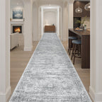 Soalmost Washable Hallway Runner Rug 3x18 Kitchen Entry Rugs Non-Slip, Grey