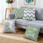 Hexagram Geometric Sage Green Pillow Covers 18x18 Set of 4, Decorative Outdoor Boho Modern Throw Pillow Covers, Home Sweet Home Farmhouse Cushion Case for Couch Sofa Bedroom Indoor Decor(No Insert)