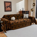 MYSKY HOME Boho Couch Cover Sofa Covers, Couch Covers for 2-3 Cushion Couch Sofa, Chenille L Shape Sectional Couch Cover- Pet-Friendly, Machine Washable, Sofa Protector for Kid, 71"x118", Coffee