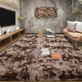 Tepook 6x9 Area Rugs for Living Room Bedroom, Soft Fluffy Plush Shaggy Girls Boys Kids Room Rug, Shag Upgrade Non-Slip Throw Carpet for Dorms Nursery Classroom Home Decor, Tie-Dyed Brown