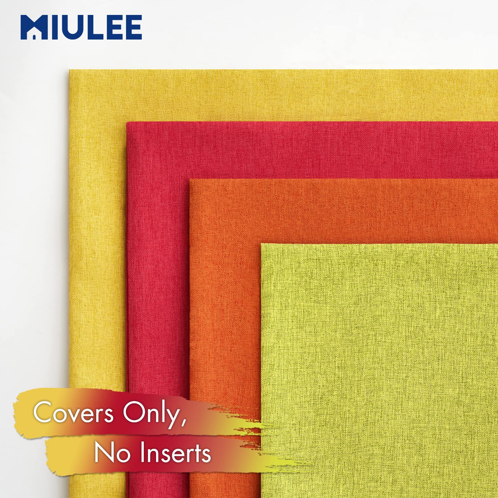 MIULEE Pack of 4 Decorative Outdoor Throw Pillow Covers Linen Waterproof Pillow Covers Summer Farmhouse Cushion Cases for Patio Garden Tent Balcony Couch Sofa 18x18 Inch Red/Green
