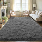 LOCHAS Ultra Soft Indoor Modern Area Rugs 6x9, Fluffy Living Room Carpets for Children Bedroom Home Decor Nursery Rug, Coal-Gray