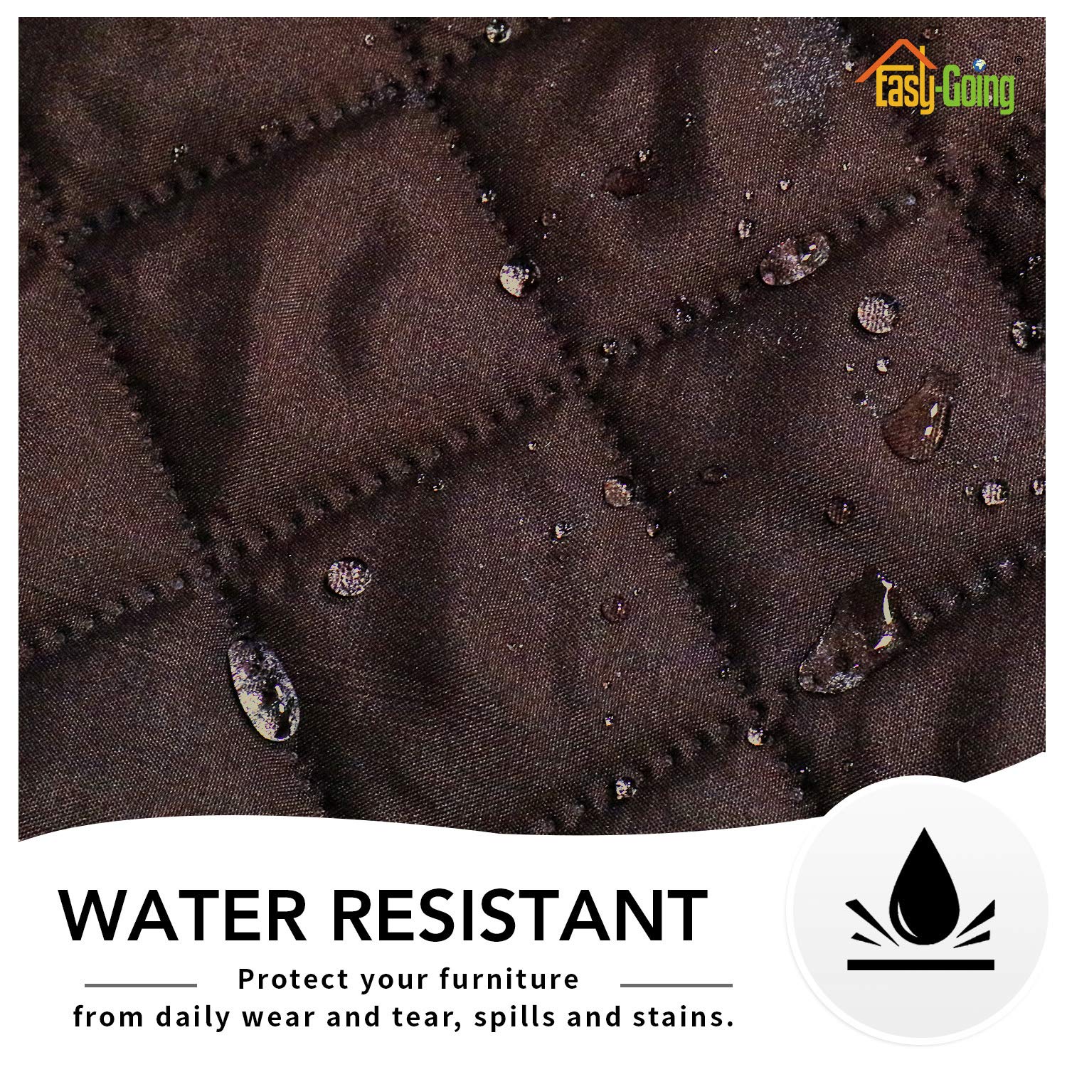 Easy-Going Oversized Recliner Cover Reversible Couch Cover Sofa Cover for Living Room Water Resistant Furniture Protector with Elastic Straps for Pets ('Large Recliner 27-29 in, Chocolate/Beige)