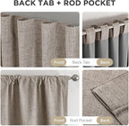 Joydeco Blackout Curtains for Bedroom - 120 Inch Long 100% Light Blocking 2 Panels Set Linen Drapes, Thermal Insulated Room Darkening Curtains, Linen Textured for Living Room, Rod Pocket & Back Tabs