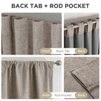 Joydeco Blackout Curtains for Bedroom - 63 Inch Long 100% Light Blocking 2 Panels Set Linen Drapes, Thermal Insulated Room Darkening Curtains, Linen Textured for Living Room, Rod Pocket & Back Tabs