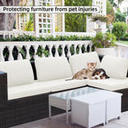 SUKAIKEQA 8PCS Patio Cushion Covers.Patio Furniture Couch SeatSlipcovers