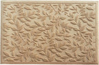 Beige Leaves Outdoor Indoor Entrance Doormats, Absorbent Durable Heavy Duty Welcome Front Door Mat,Thick Natural Rubber Back,Easy Clean Entryway Mat 23x35 Inch, Low Profile