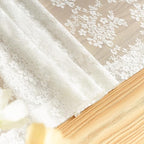 YJ YANJUN Vintage Lace Curtains 63 Inches Length- Elegant Victorian Floral Ivory Sheer Curtain Panels for Living Room Bedroom Kitchen, Scalloped Edges Rod Pocket, 2 Panels 52W x 63L Cream