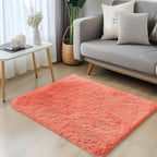 OLANLY 2x3 Machine Washable Small Bedside Rug, Soft Fluffy Shaggy Entryway Throw Rugs for Bedroom, Living Room, Indoor Floor Carpet for Kids Girls and Boys, Home Decor Aesthetic, Coral Red