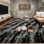 Tepook Area Rugs 9x12 for Living Room, Super Soft Fluffy Rugs for Bedroom, Modern Shaggy Rug Fuzzy Carpets for Kids, Plush Indoor Nursery Home Decor Rug with Non-Slip Bottom, Black Grey