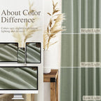 Nanspring Desert Sage Linen Curtains 84 Inch Length 2 Panels Set for Living Room Rod Pocket Back Tab Light Filtering Window Drapes for Bedroom Dining Room Protect Privacy Modern Farmhouse Decor 52x84
