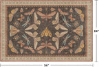 Vintage 2x3 Entry Way Rugs Indoor, Stain Resistant Washable Kitchen Rugs Non Slip, Small Soft Carpet for Bathroom, Powder Room, Insect Boho Indoor Décor, Low Pile & Stain Resistant (Orange and Brown)