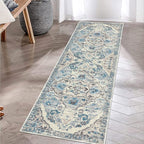 HEBE Hallway Runner Rug 2'x6' Washable Vintage Distressed Area Rugs Non Slip Laundry Rug Runner Boho Floor Carpet Runners for Hallways Entryway Laundry Room Kitchen Bathroom