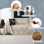 MYSKY HOME Couch Cover for Sectional Sofa Set - Abstract Geometric Furniture Protector for Dog Cat Pets - Washable 3 Seat Chenille Cover - Multi Use Throw Blanket, 91" X150"