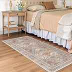 Restydon 2x5 Rug Runner Non-Slip Washable Rugs for Entryway, Orange