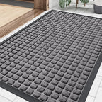 Smiry Front Door Mat Outside Entrance, Natural Rubber Doormat, 35x23 Inch