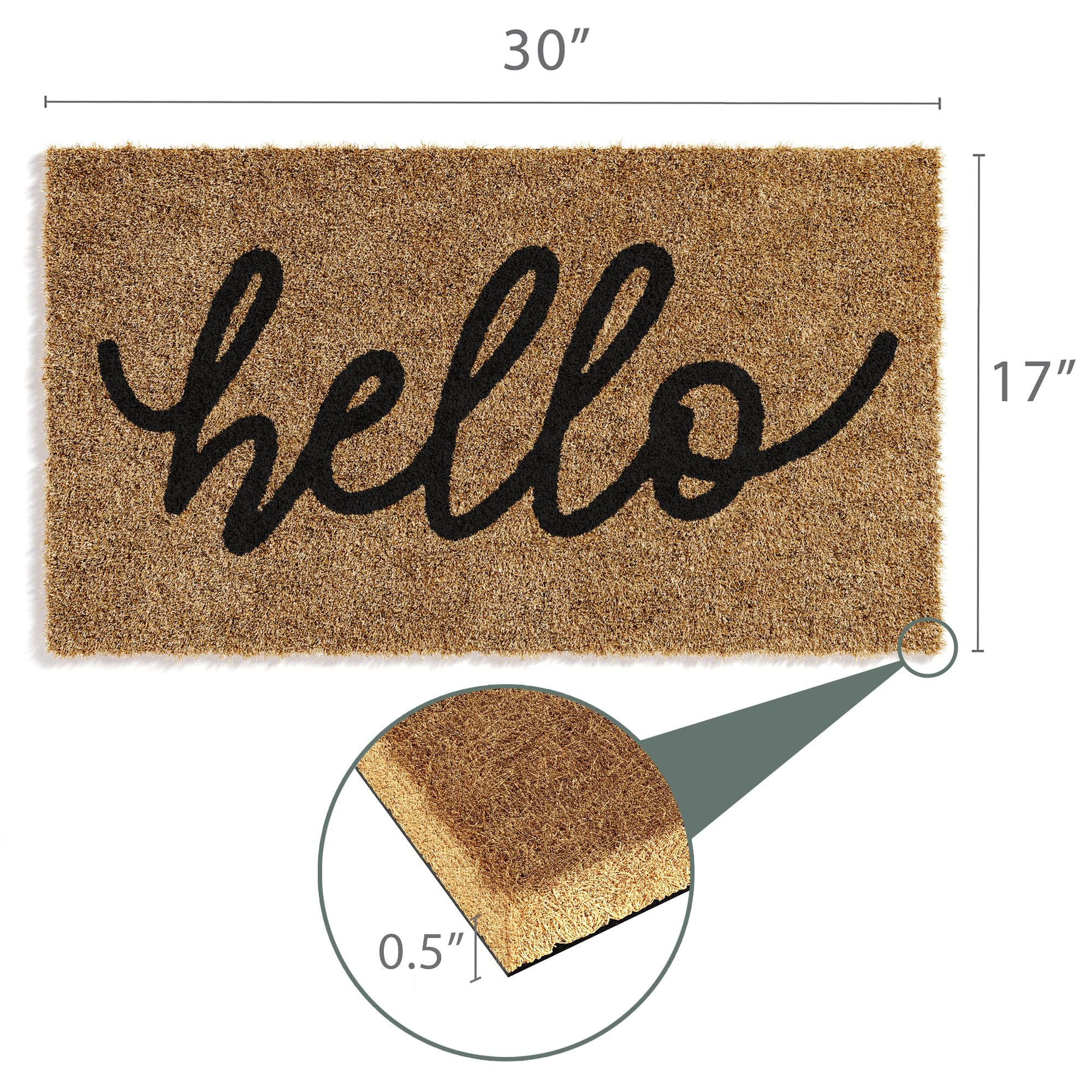 Barnyard Designs Front Door Welcome Mat (Hello, 30x17)