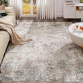 UERMEI 5x8 Area Rug Living Room Rugs Washable Neutral Brown Grey Carpet