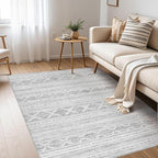 Nakagishi 4x6 Area Rugs Living Room: Washable Boho Large Neutral Soft Farmhouse Rug Stain Resistant Modern Indoor Floor Non-Slip Carpet for Bedroom Nursery Kids Office Dining Room Dorm - Dark Grey