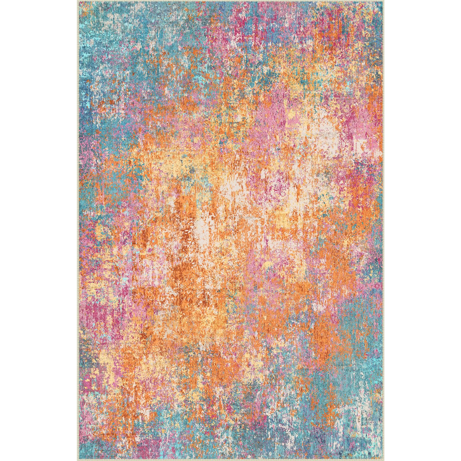 RELEANY Washable 6'x9' Abstract Area Rug for Living Room Starlight