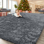 OLANLY 7x9 Machine Washable Large Area Rugs for Living Room, Bedroom, Soft Fluffy Shaggy Bedside Rug, Indoor Floor Carpet for Kids Girls and Boys, Dorms, Nursery, Home Decor Aesthetic, Grey