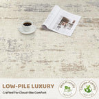 UERMEI 10x14 Area Rug Living Room Rugs - Washable Neutral Modern Abstract Soft Thin Rug Indoor Floor No Slip Rug Carpet for Bedroom Under Dining Table Home Office Decor - Light Brown/Gray
