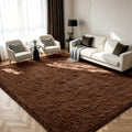 Shag Area Rugs for Bedroom Living Room,5X8 Ultra Soft Fluffy Area Rugs for Dorm,Indoor Carpet Plush Rugs for Home Decor,Brown