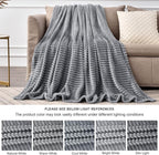 BEDELITE Fleece Throw Blanket for Couch – 3D Ribbed Jacquard Soft and Warm Decorative Fuzzy Blanket – Cozy, Fluffy, Plush Lightweight Gray Throw Blankets for Bed, Sofa, 50x70 inches